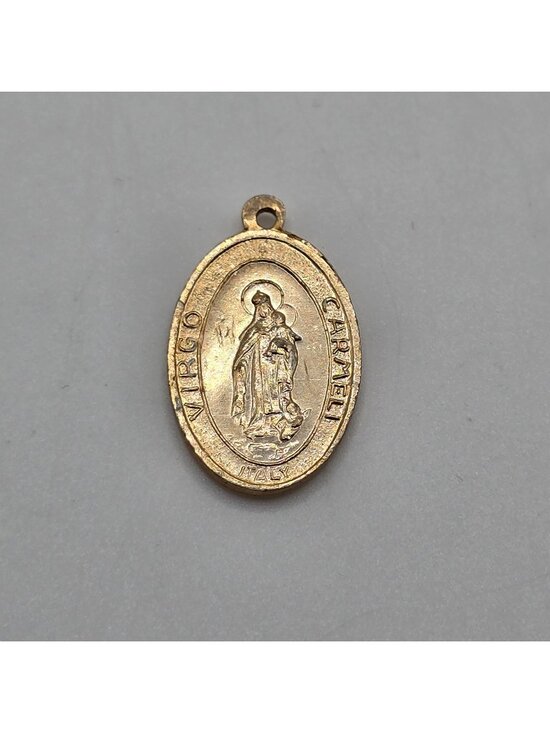 Jewelry - Vintage Catholic Miraculous Medal Sacred Heart Jesus Pendant Italy Gold Tone